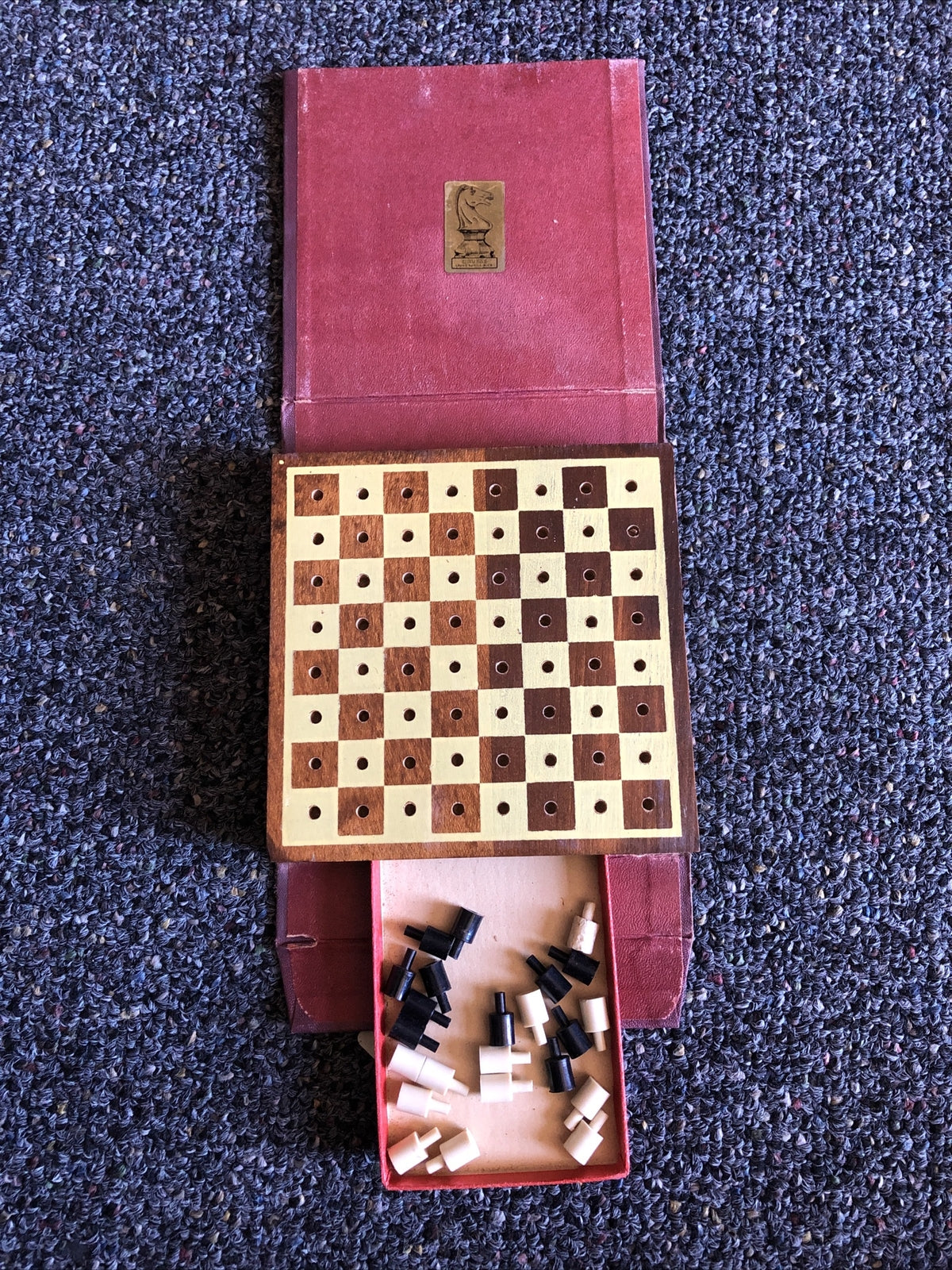 Vintage Drueke Mini Pocket Size Checkers Game0
