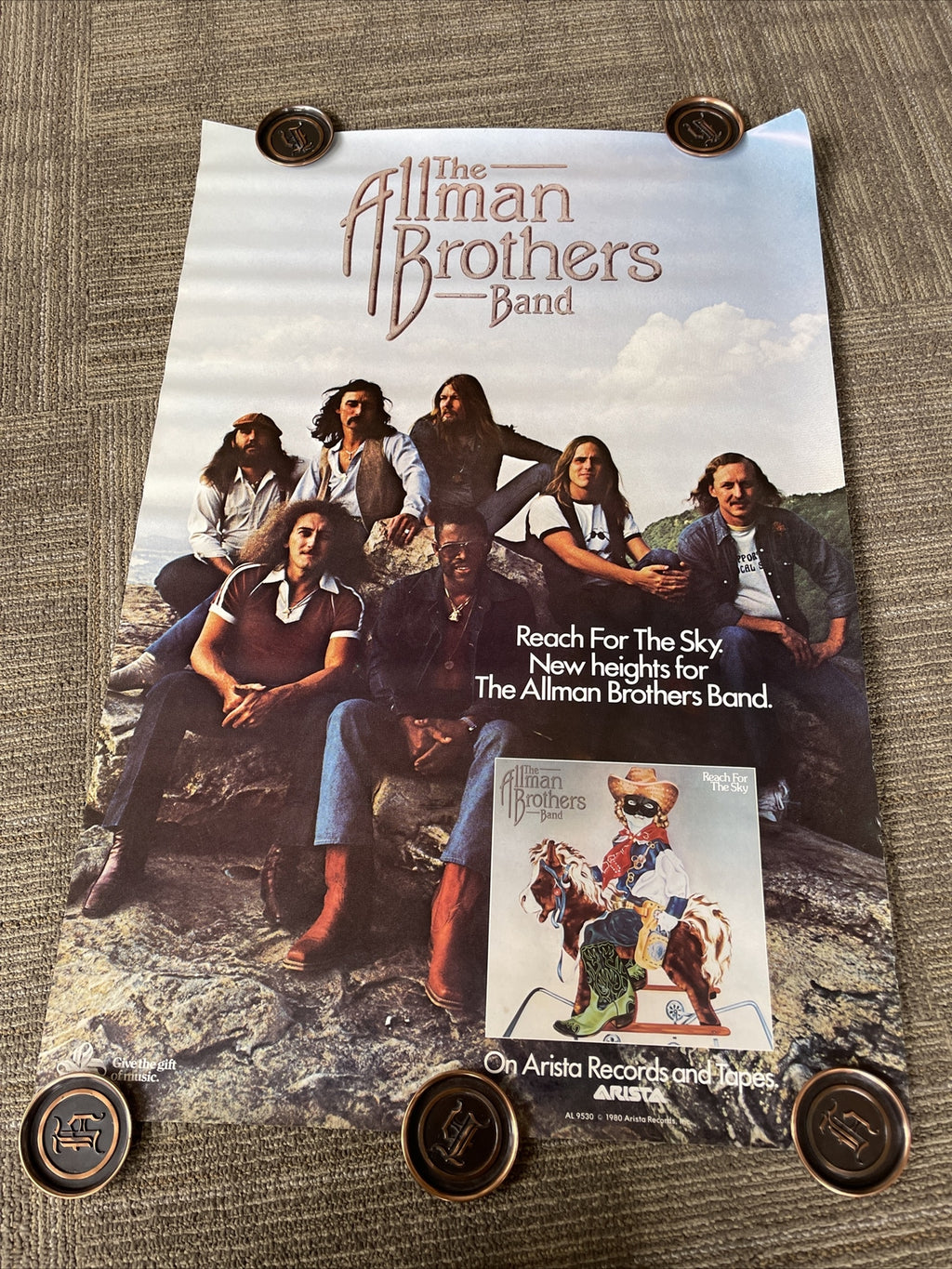 #23 ALLMAN BROTHERS BAND 1980 Reach For The Sky record Promo POSTER 24” X 36”0