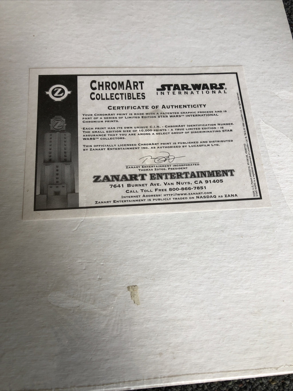 STAR WARS:THE EMPIRE STRIKES BACK CHROMARTCOLLECTIBLES INTERNATIONAL-3285/10,0004