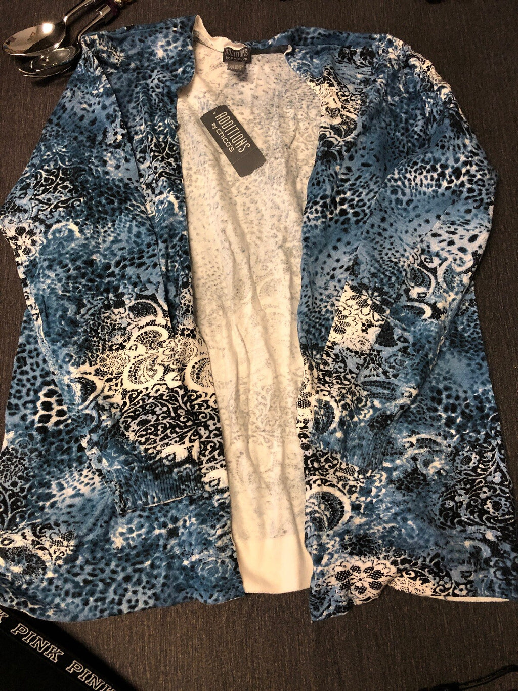 Lot Of 3, CHICO'S  Long Cardigan Sweater 3, Mosaic Jacket 3, Academy Pants 20