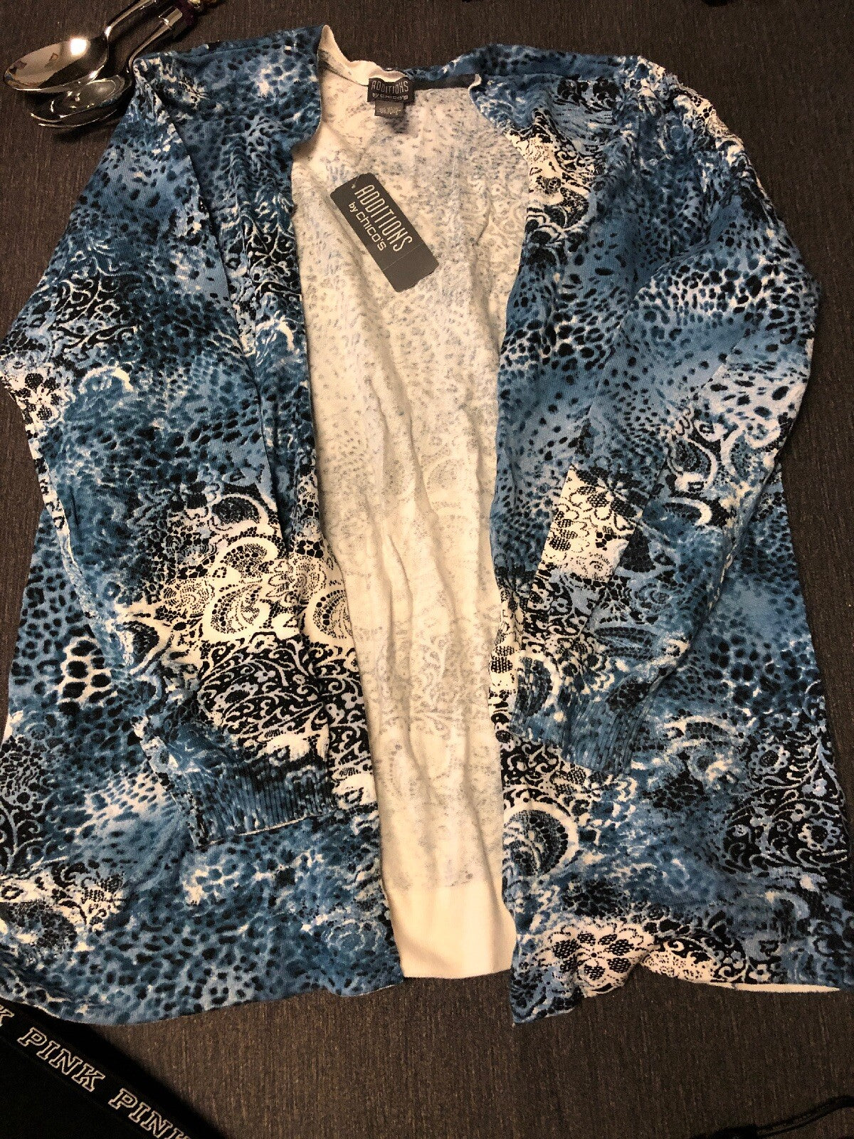 Lot Of 3, CHICO'S  Long Cardigan Sweater 3, Mosaic Jacket 3, Academy Pants 20