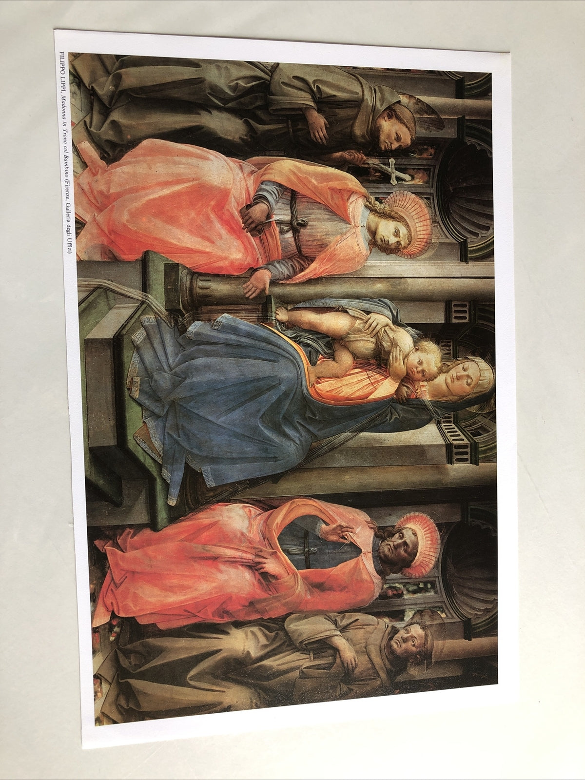 Filippo Lippi Art Print Madonna In Trono Col Bambino 17”x11”0