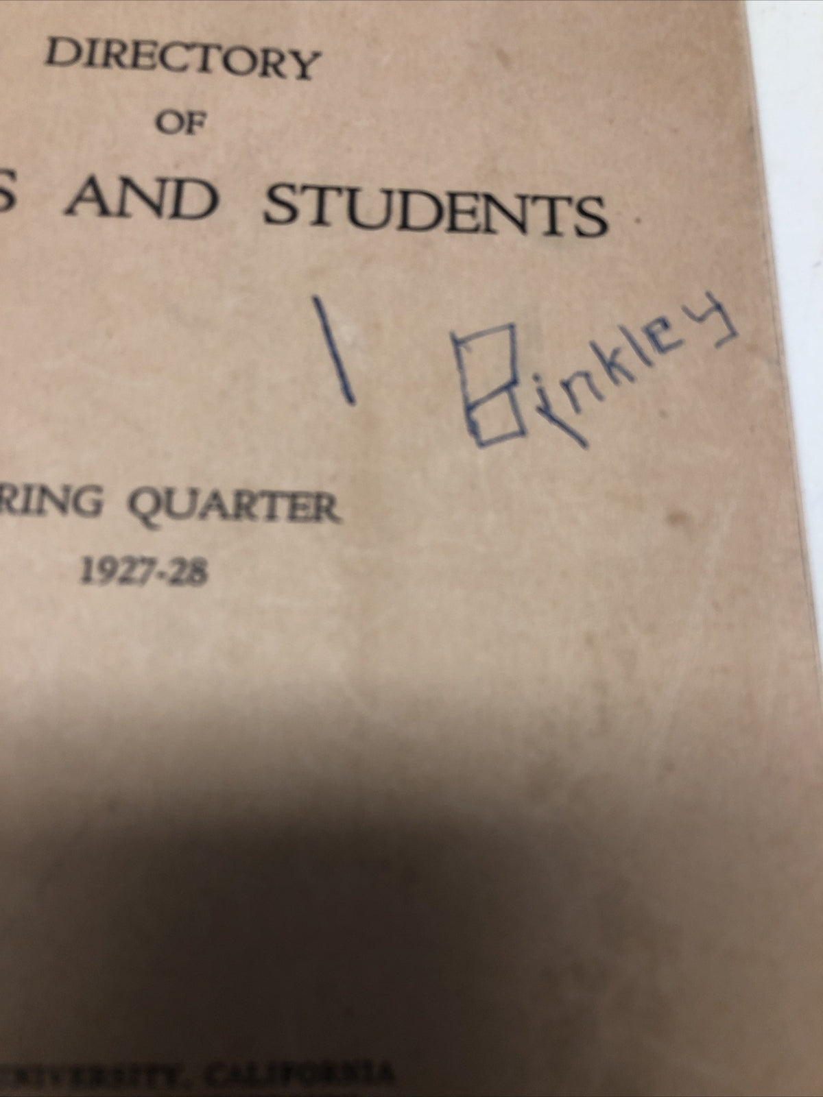 Stanford University Directory of Officers and Students Spring Quarter 1927-28 521