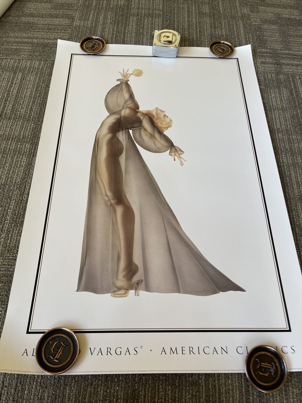 ALBERTO VARGAS 1996 Sheer Elegance Art  LITHOGRAPH Poster 24” X 36”0