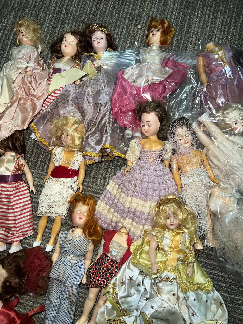 Lot of Small  Vintage Dolls Sleepy Eyes For Repair Parts2