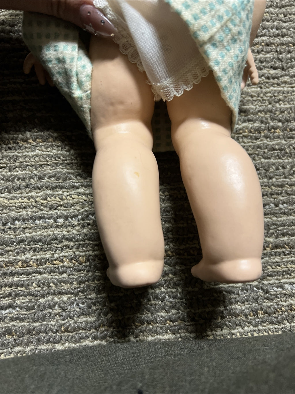 Vintage 1950’s Rubber Plastic Egee Toddler Doll 14p 12.5”6