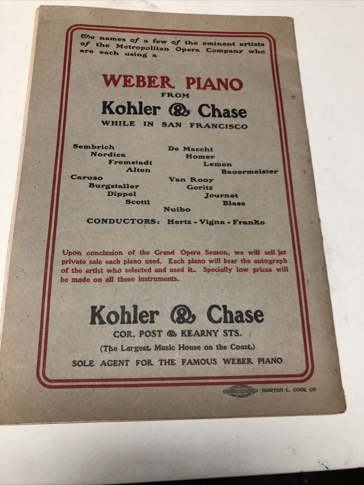 San Francisco Season of Grand Opera  Direction of Mr. Heinrich Conried5