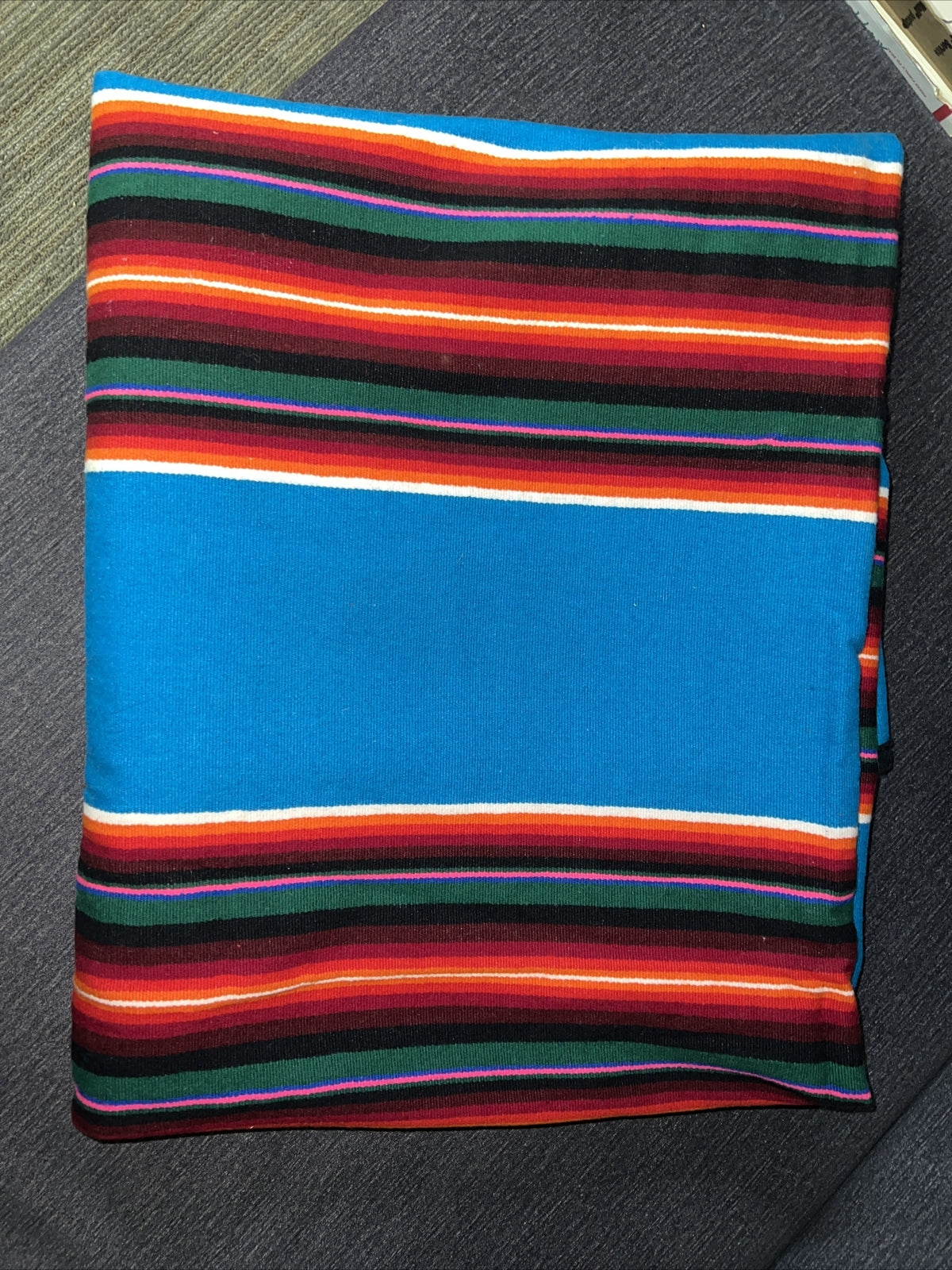 LargeVintage Mexican Saltillo Blanket Serape Rare Vibrant Colors Ethnic Blanket3