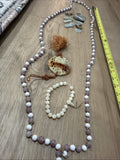 Vintage Chinese Export Jade / Jadeite? Stone Hand Knotted Necklace Bracelet Lot0