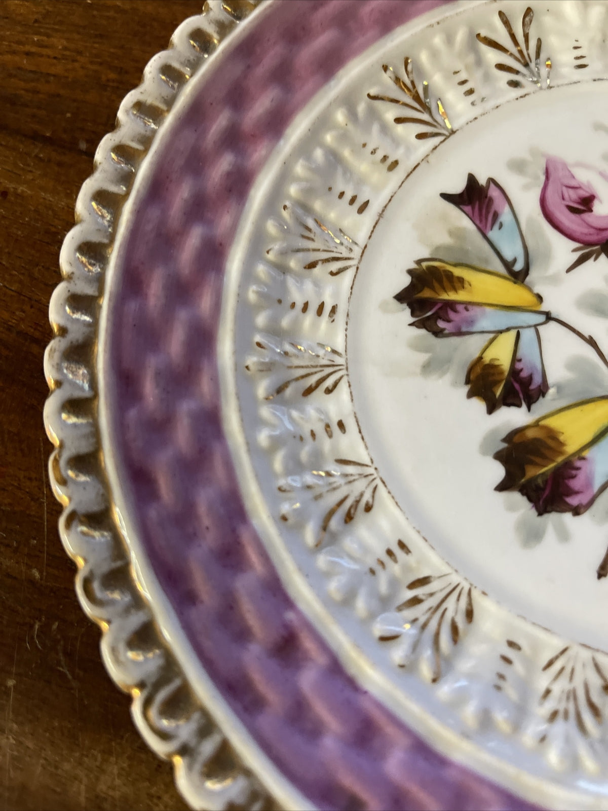 19th century porcelain floral cabinet plate Germany 8.5”1