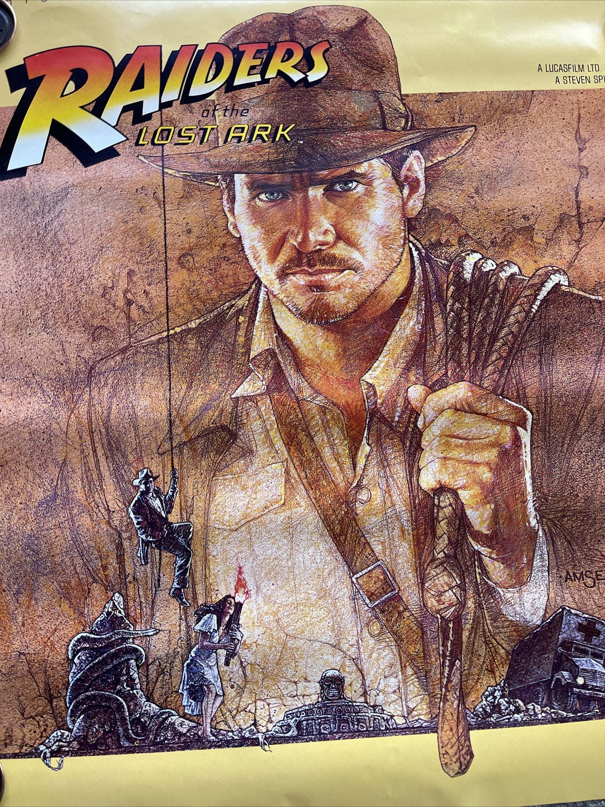 #179 1981 Raiders of the Lost Ark Soundtrack Record Store Promo Movie Poster 36”10