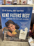 Vintage Antique 1950-60s General Store Display Sign Kent Cigarettes 24”x18”0