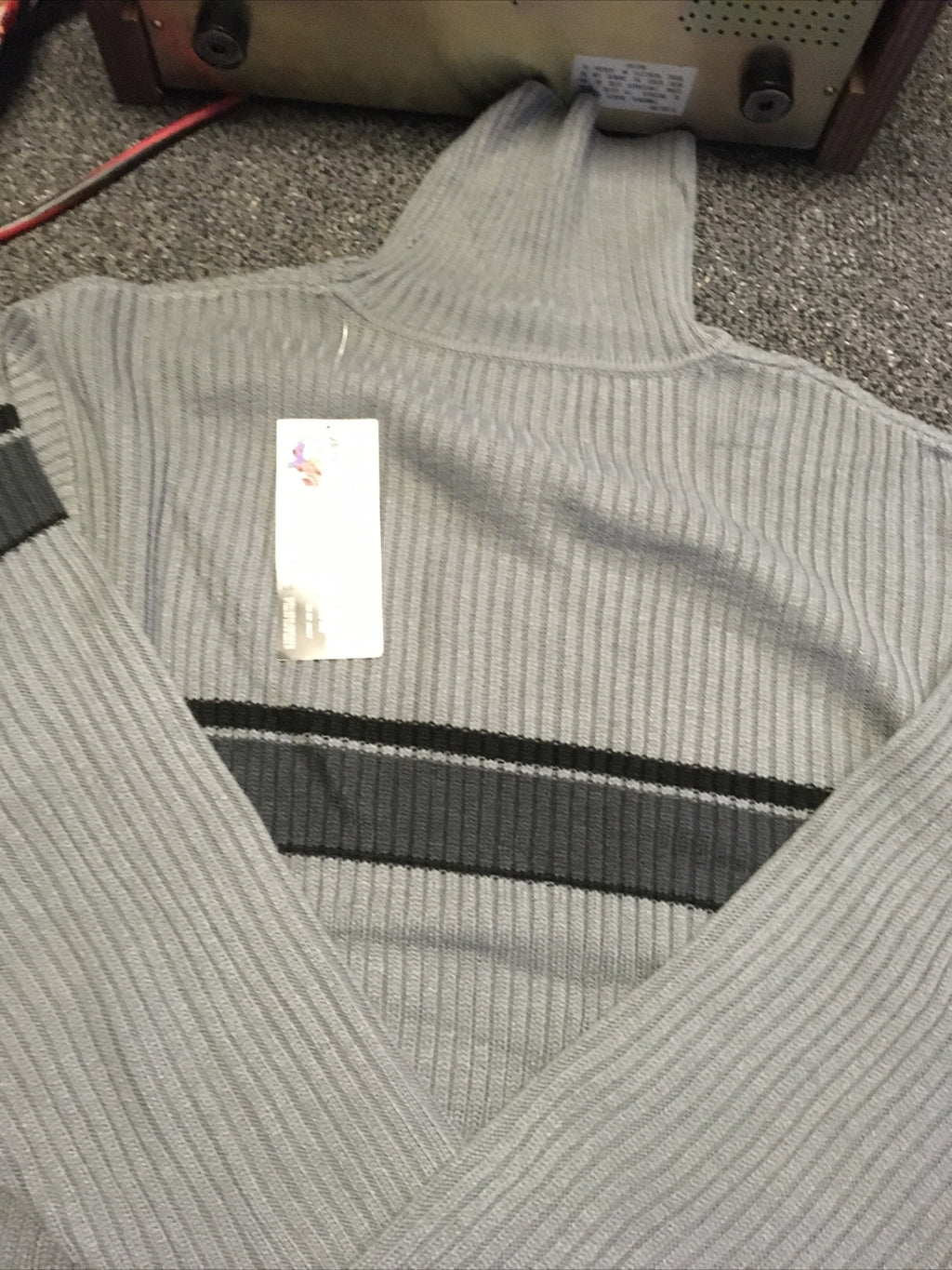 Nos 90s Trust Soft Acrylic Blend Sweater Mock Neck Medium Silver Men’s XXL1