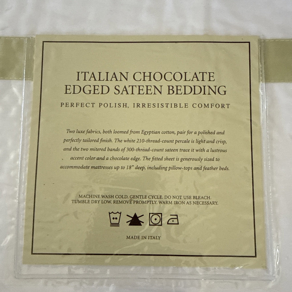 Restoration Hardware Italian Chocolate Edged Sateen - BOUDOIR Pillow Shams 12x186