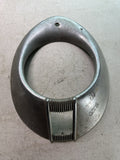 Vintage Aluminum Headlight Bezel with Ribbed Vent Slot — Possibly Military0