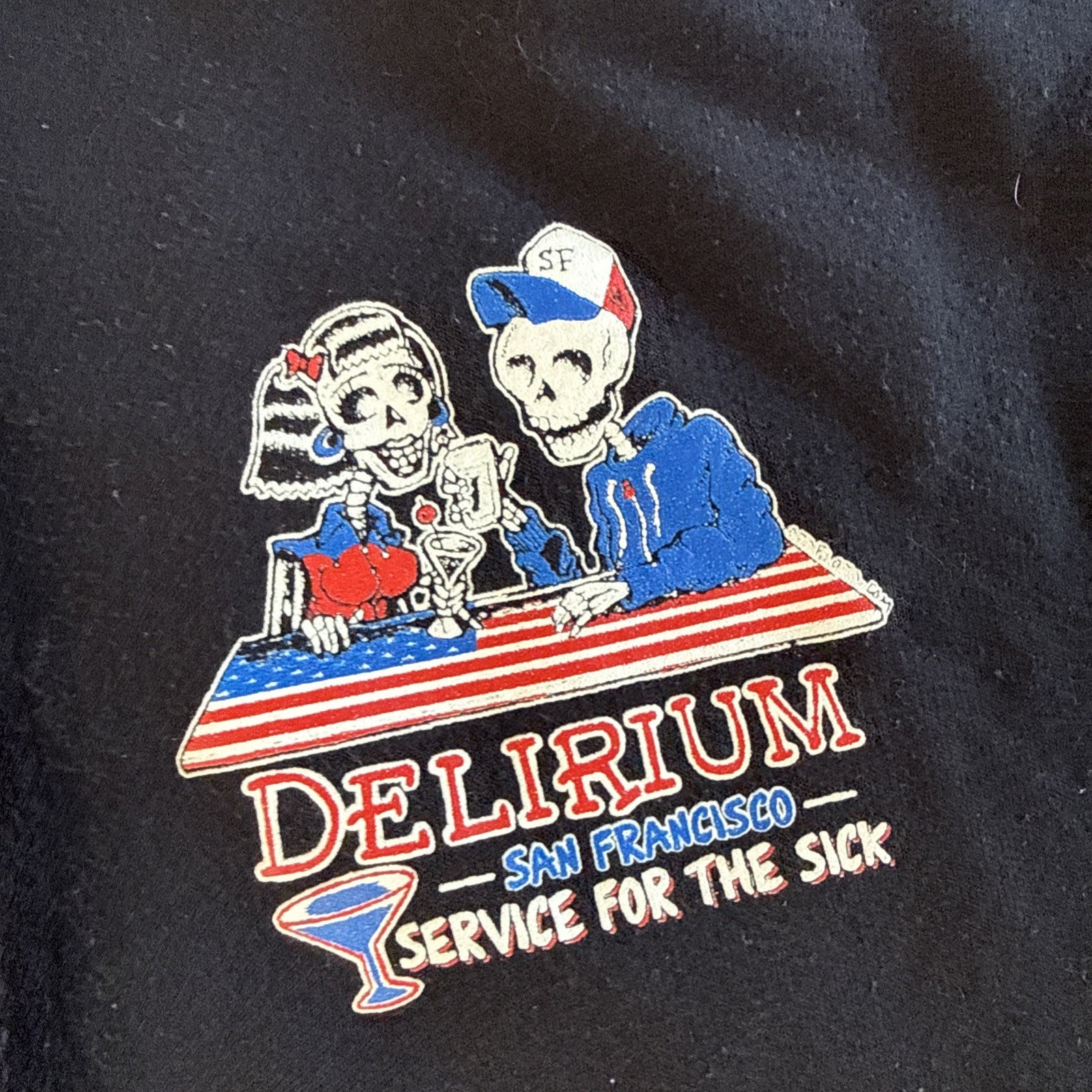Delirium San Francisco Service For The Sick Skeleton Bar Graphic Black Zip-Up2XL3