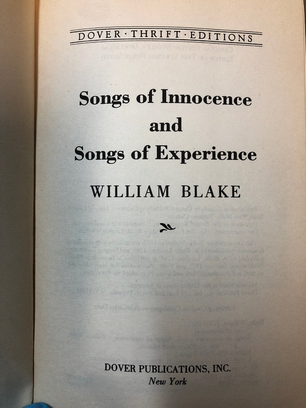 Songs of Innocence and Songs of Experience (Dover Thrift Editions) by William B3
