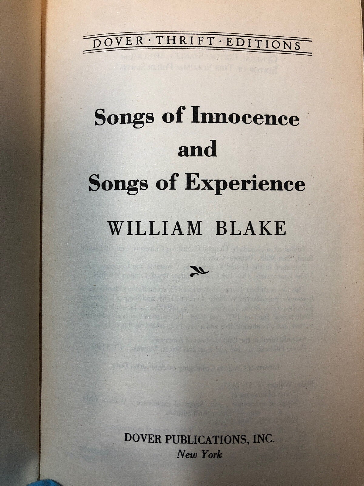 Songs of Innocence and Songs of Experience (Dover Thrift Editions) by William B3
