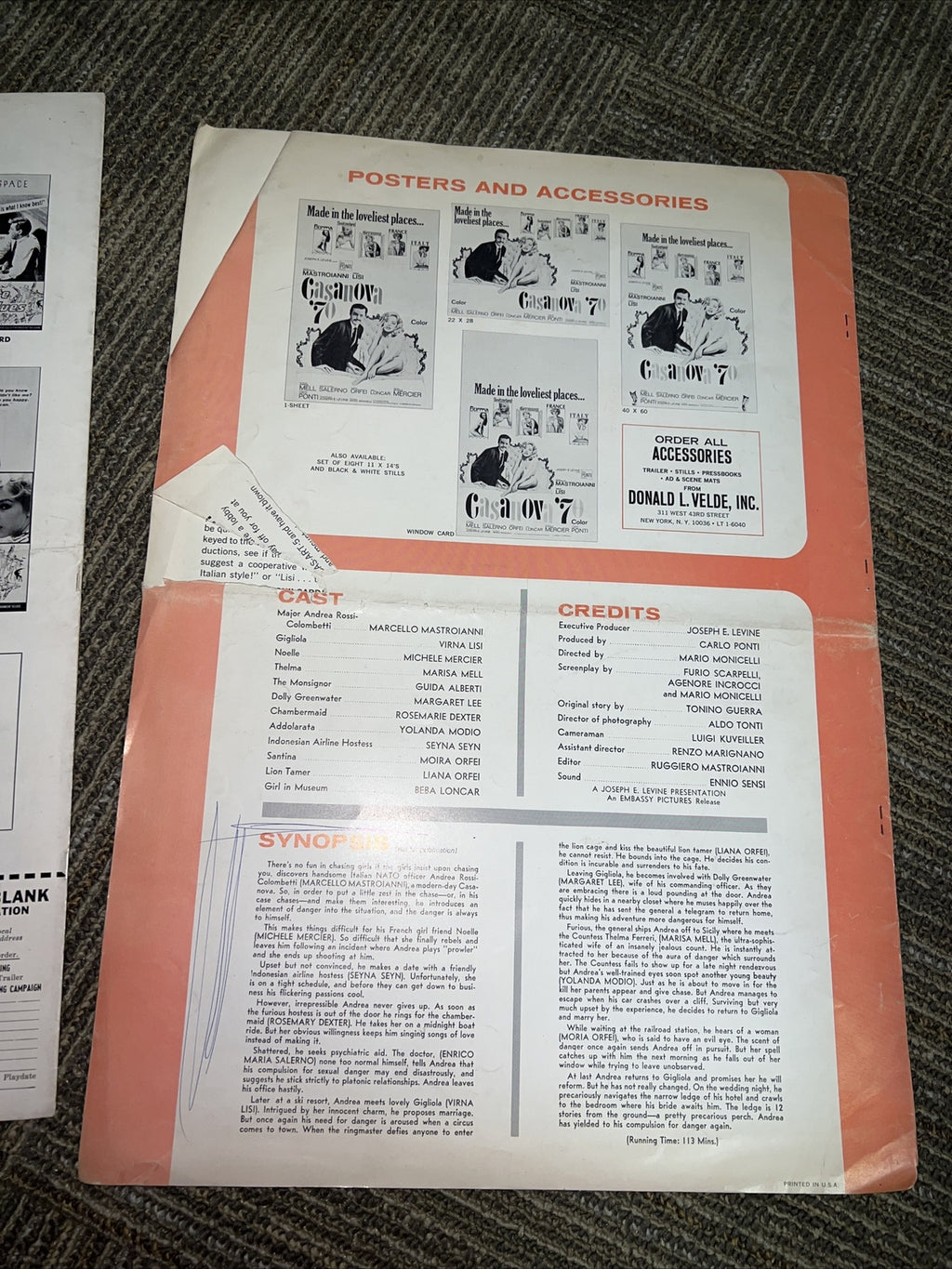 Too Late Blues , Casanova ‘70 , Vintage Film Merchandising Showmanship Manuals 27
