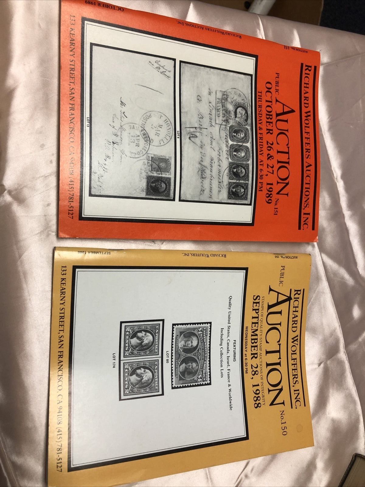 Vintage Lot Of 2 Richard Wolffers Stamp Auction Catalogs 1988 & 19890