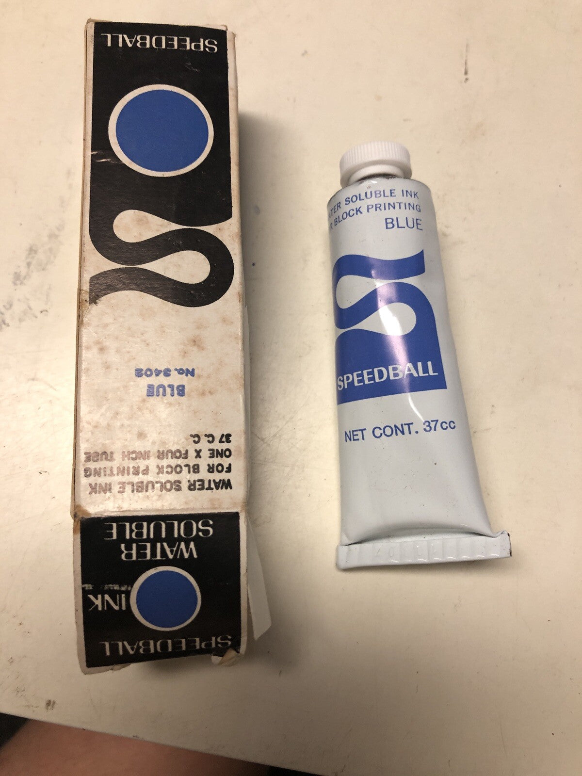 Speedball Block Printing Ink Oil Base Vintage NEW Made in US Blue0