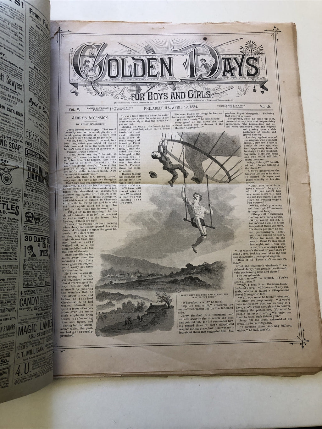 Vintage Rare Golden Days for Boys and Girls, Vol. V, No. 19, April 12th 1884 Pap5