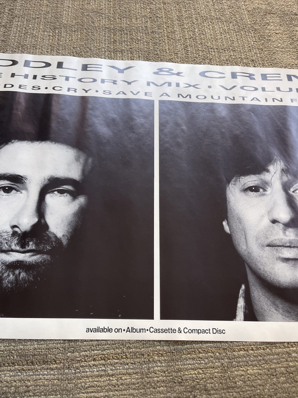 #183 1985 Godley And Creme Cry Rare Original Record Store Promo Poster 22” X 36”3