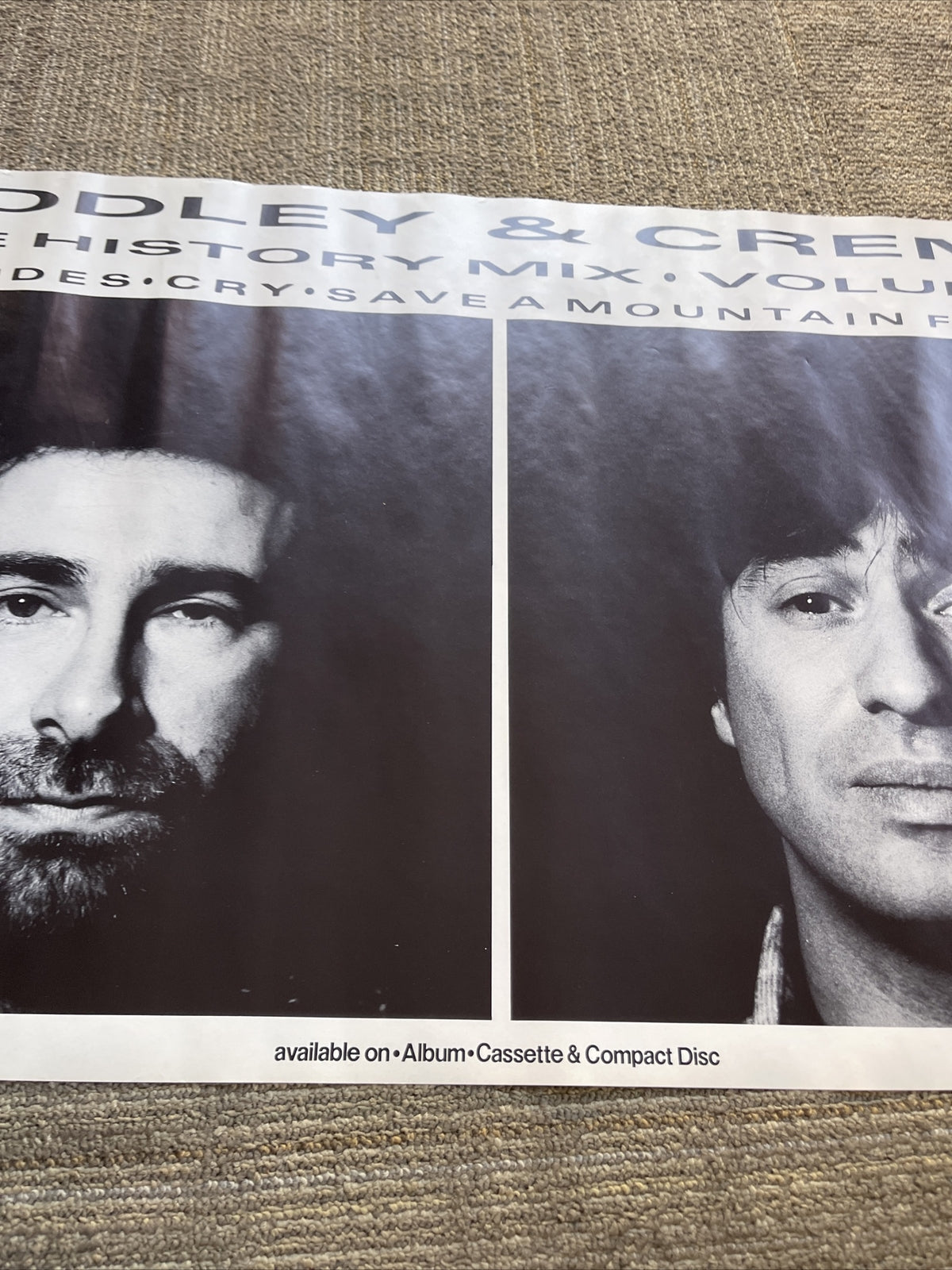 #183 1985 Godley And Creme Cry Rare Original Record Store Promo Poster 22” X 36”3