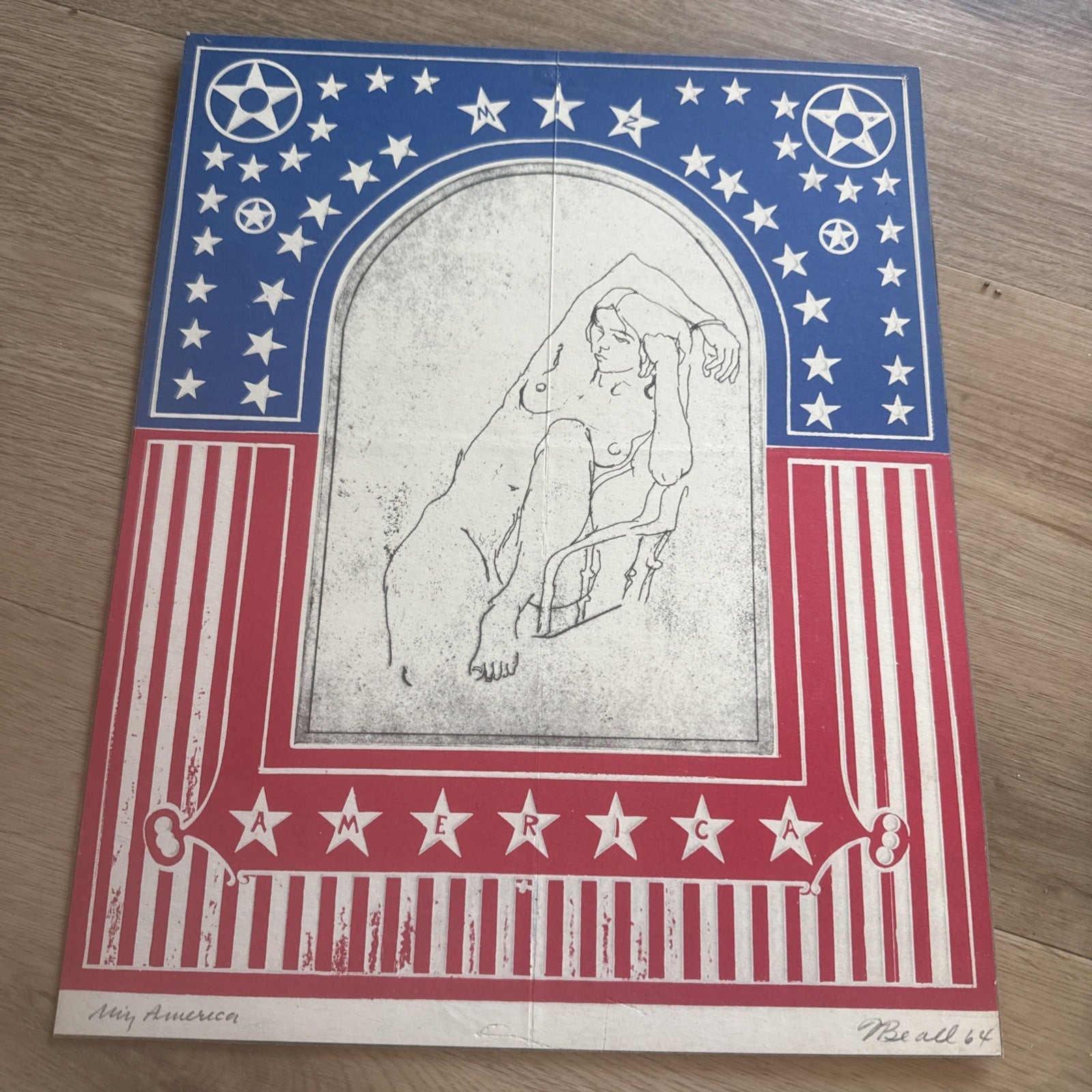 Original Poster: "Miz America", Poster For Exhibition "Dennis Beall 19640