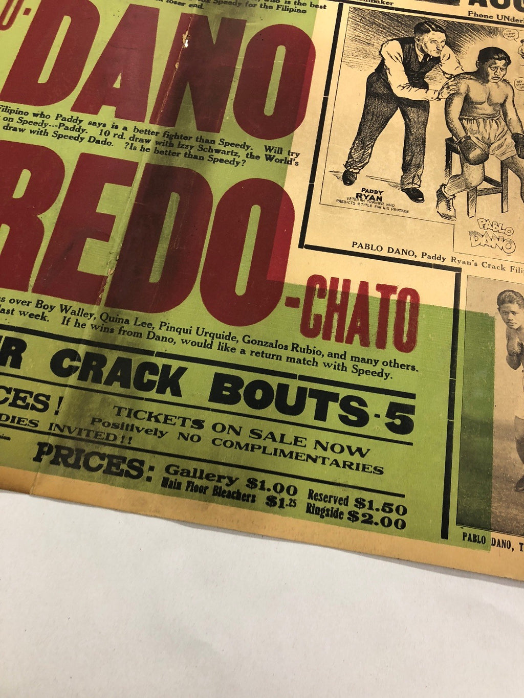EXTREMELY RARE 1929 Pablo Dano boxing poster onsite only one known10
