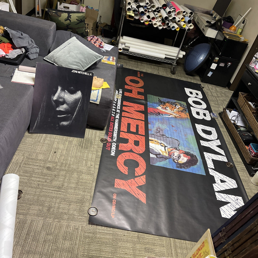 1989 Massive 3 Piece Bob Dylan Record Store Subway Promo Poster 120” X 60” Under1
