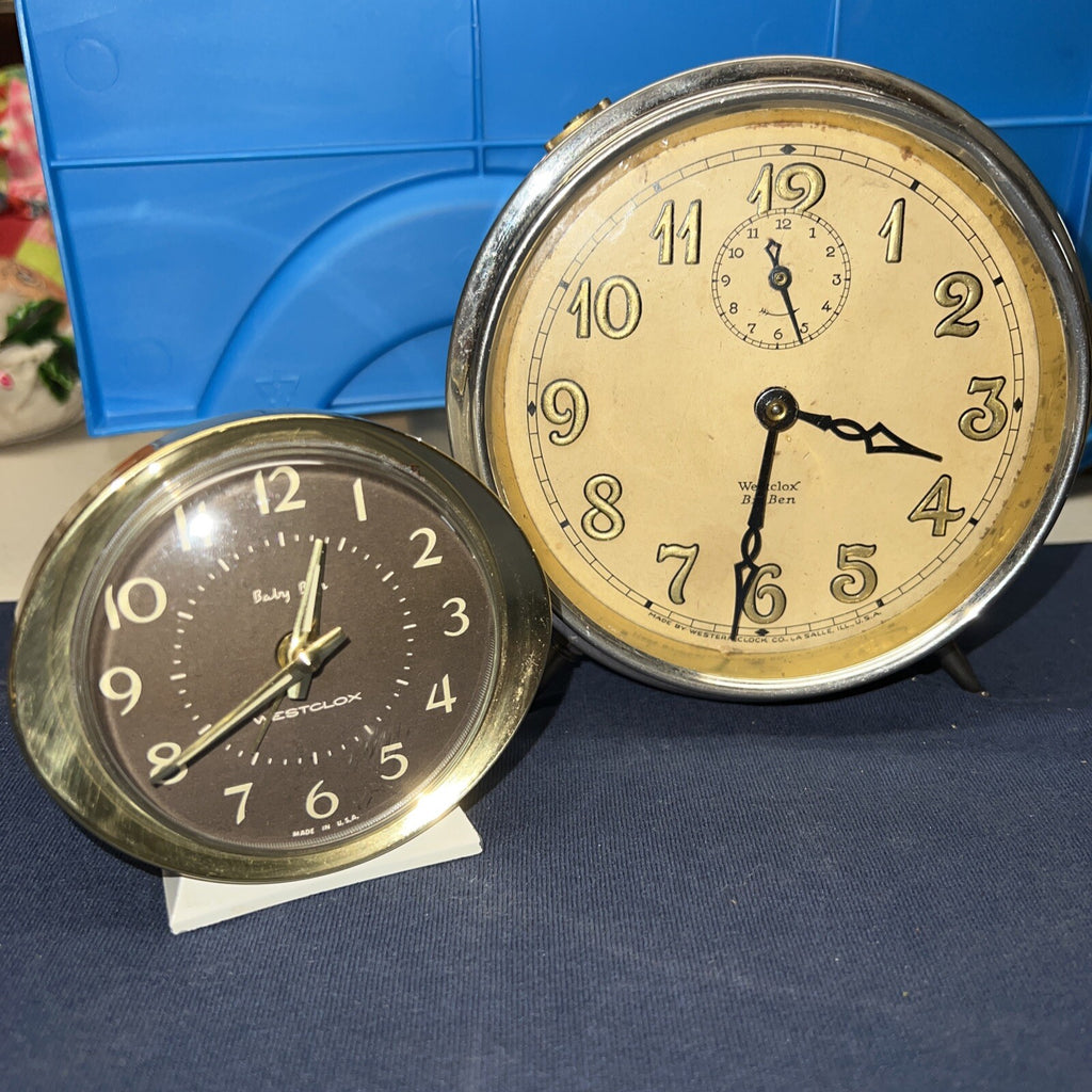 Beautiful Vintage Westclox “Baby Ben” Clocks Nickel plated ? alarm clocks0