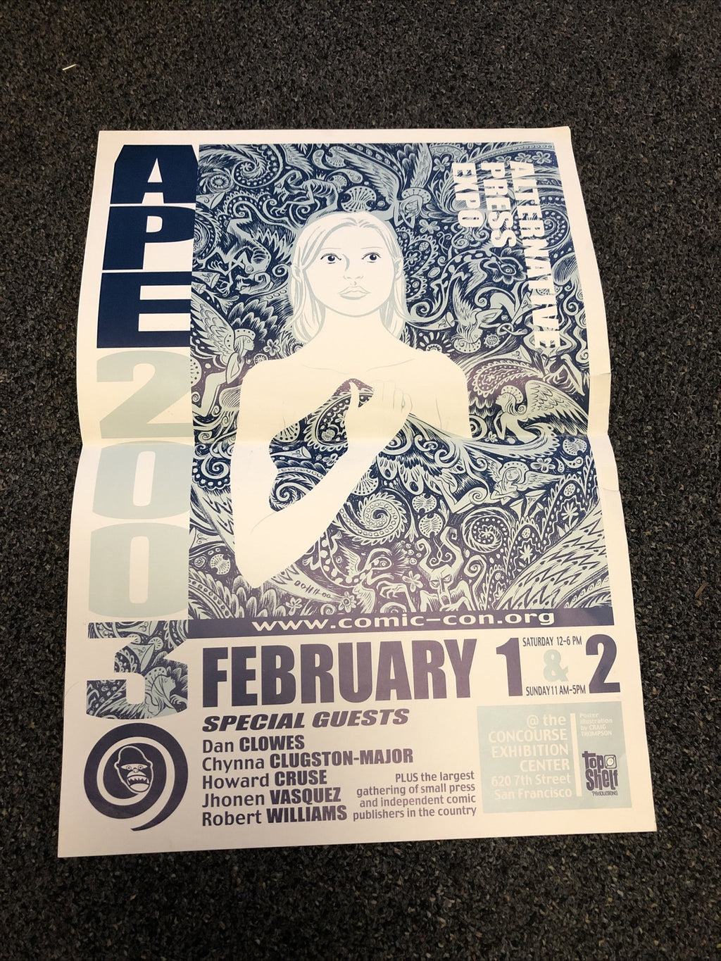 Vintage 2003 APE Comic Con Promo Poster Alternative Press Expo 19”x13.5”0