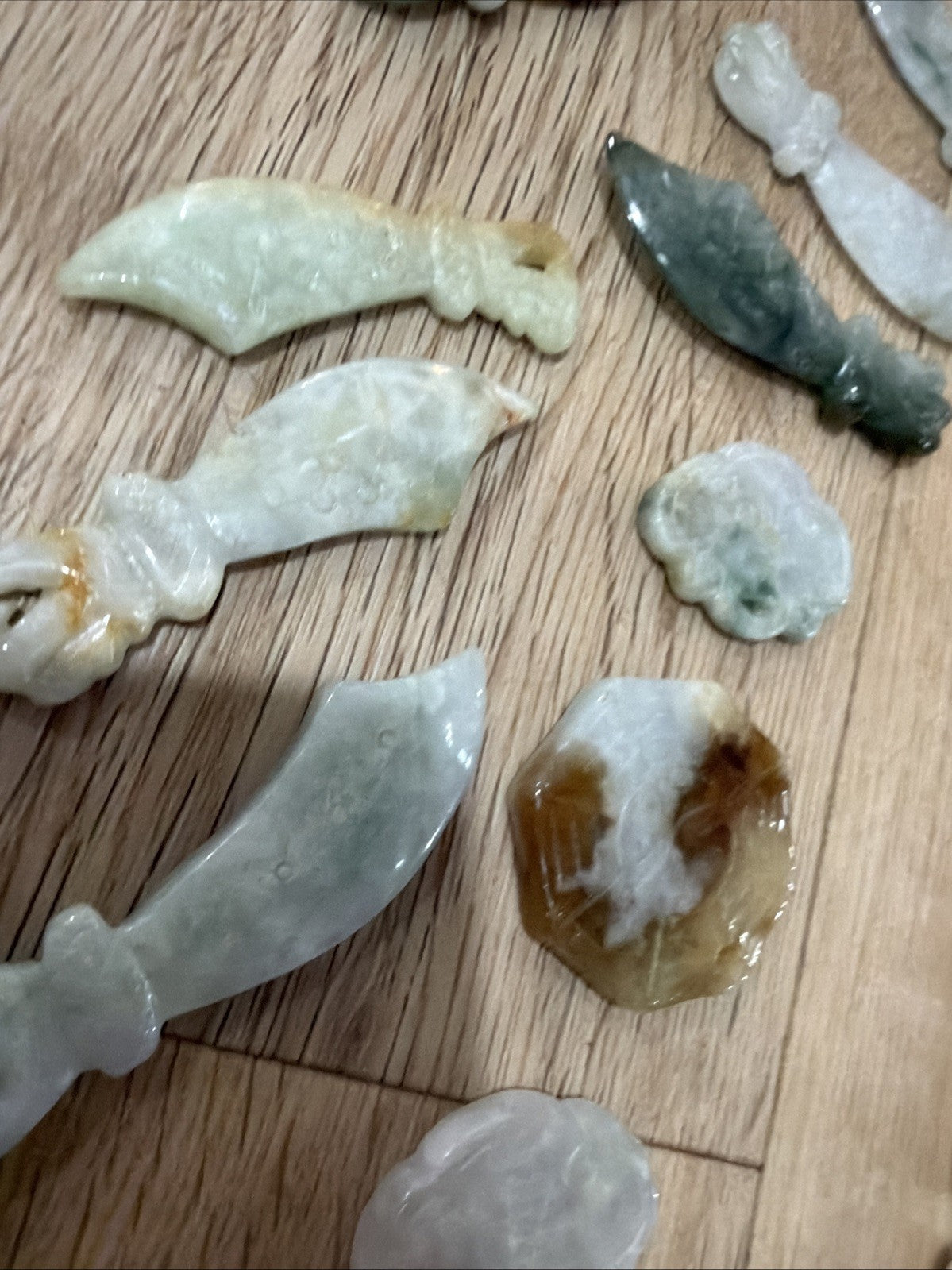 Vintage Chinese Export Jade / Jadeite? Stone Hand Knotted Necklace Bracelet Lot5