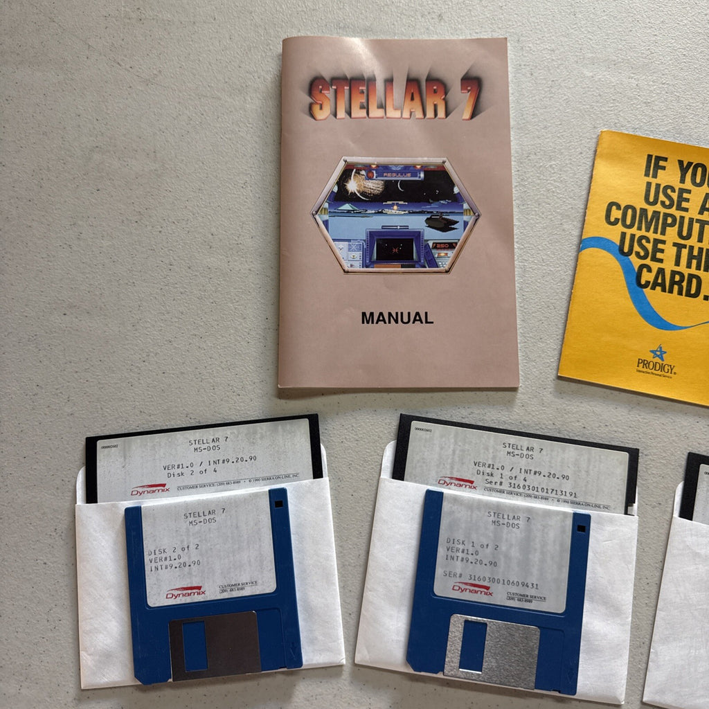 Stellar 7 Vintage 1990 IBM DOS Tandy Arcade Game Sierra Dynamix Big Box5