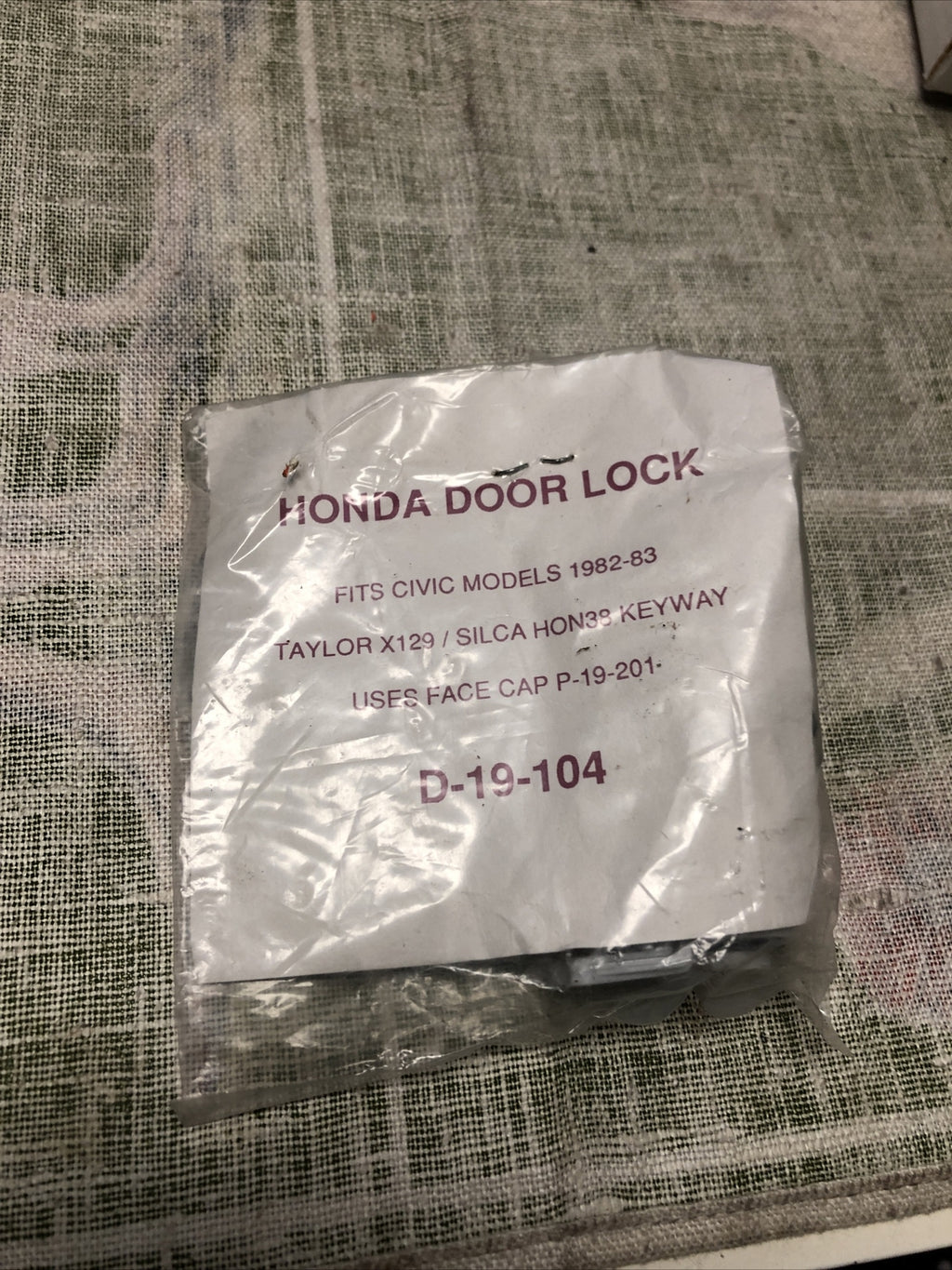 Honda Door Lock Fits Civic Models 1982-83 W/ 2 Keys D-19-1040