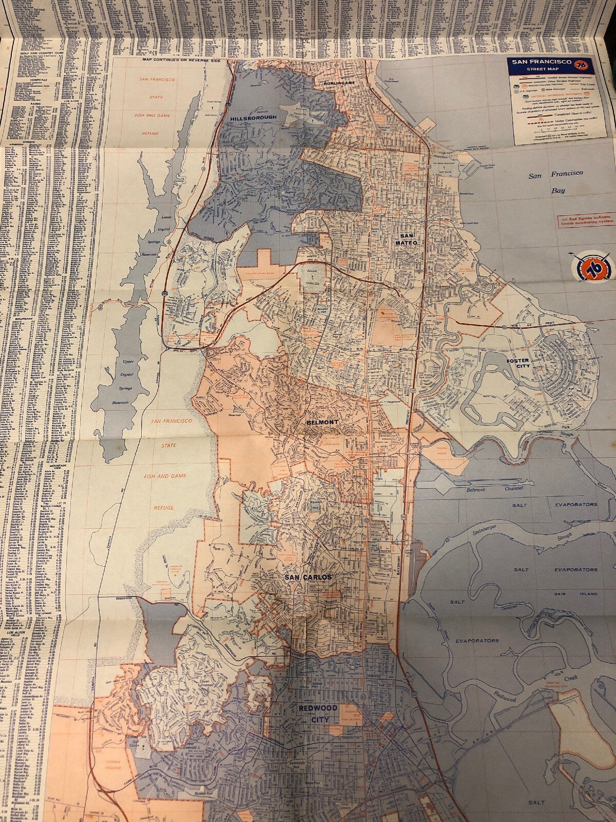 1973 Union 76 San Francisco And The Southern Peninsula Fold Up Road Map3