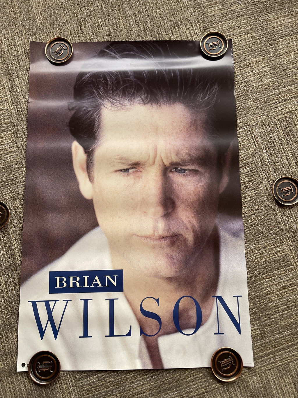 #198 1988 Brian Wilson Record Store Promo Poster 23” X 35” Sire Records0