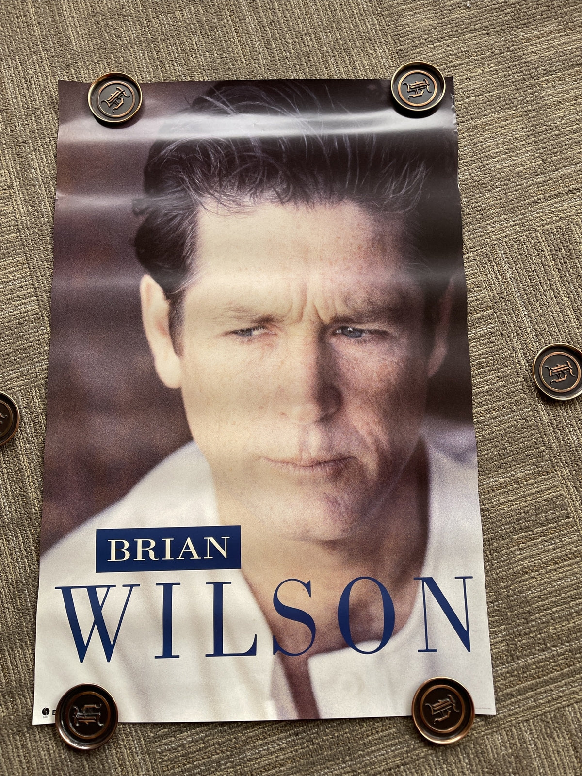 #198 1988 Brian Wilson Record Store Promo Poster 23” X 35” Sire Records0