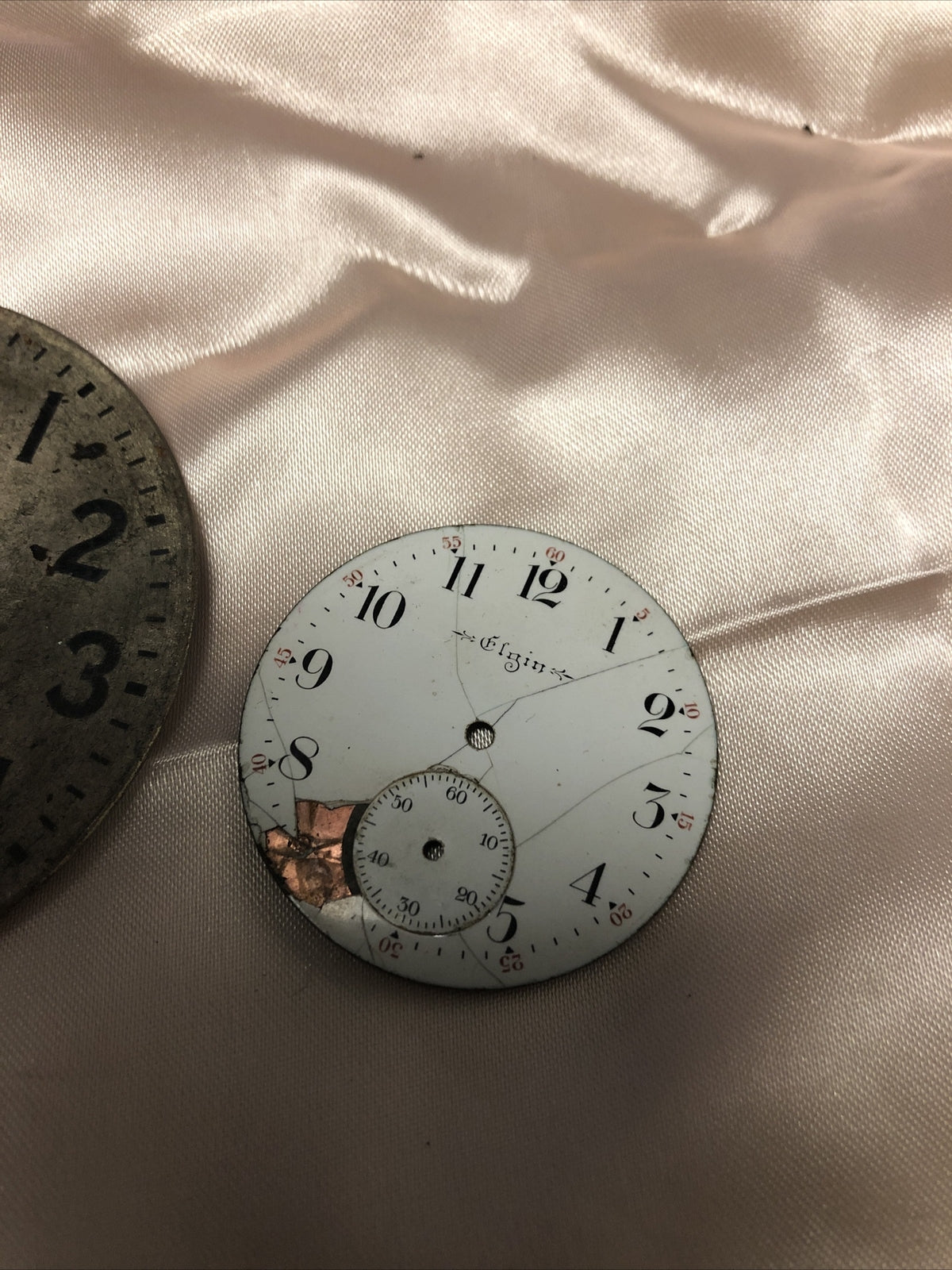 Vintage Pocket Watch Face ELGIN NATIONAL WATCH CO. Lot Of 3 For Parts/Repair2
