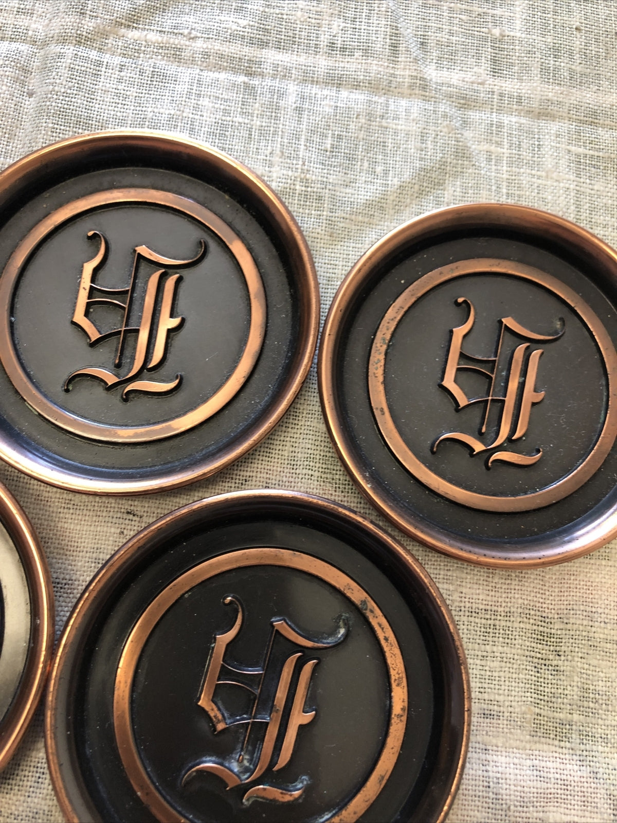 Vintage L.E. Mason Copper Coasters Lot Of 76