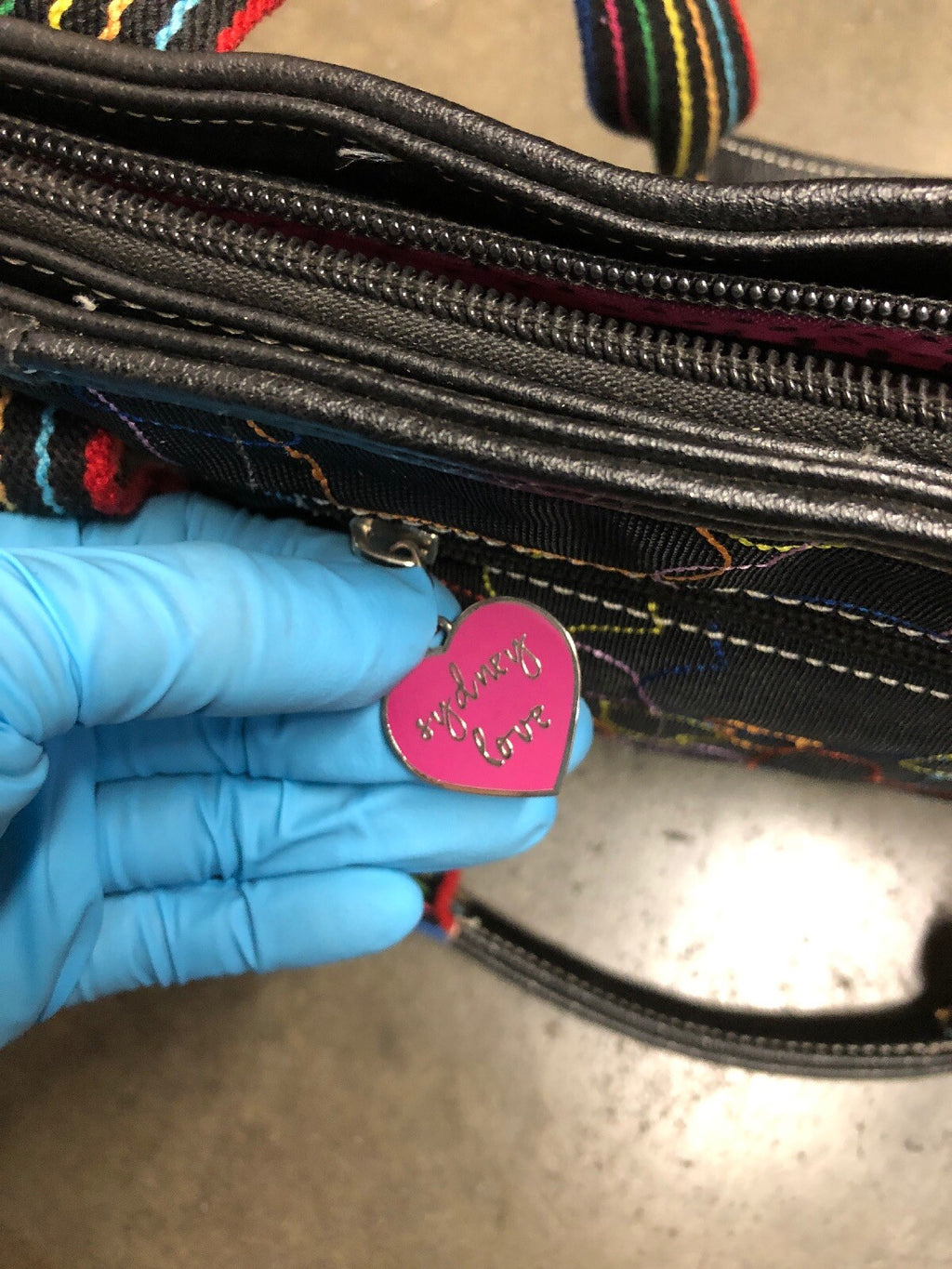 Black Full Of Colorful Hearts Hearts and Love satchel,purse, by Sydney Love1