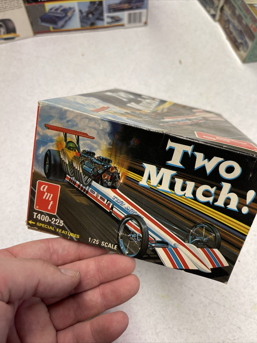 Original 1973 AMT T400 TWO MUCH DRAGSTER model kit Complete Unbuilt3