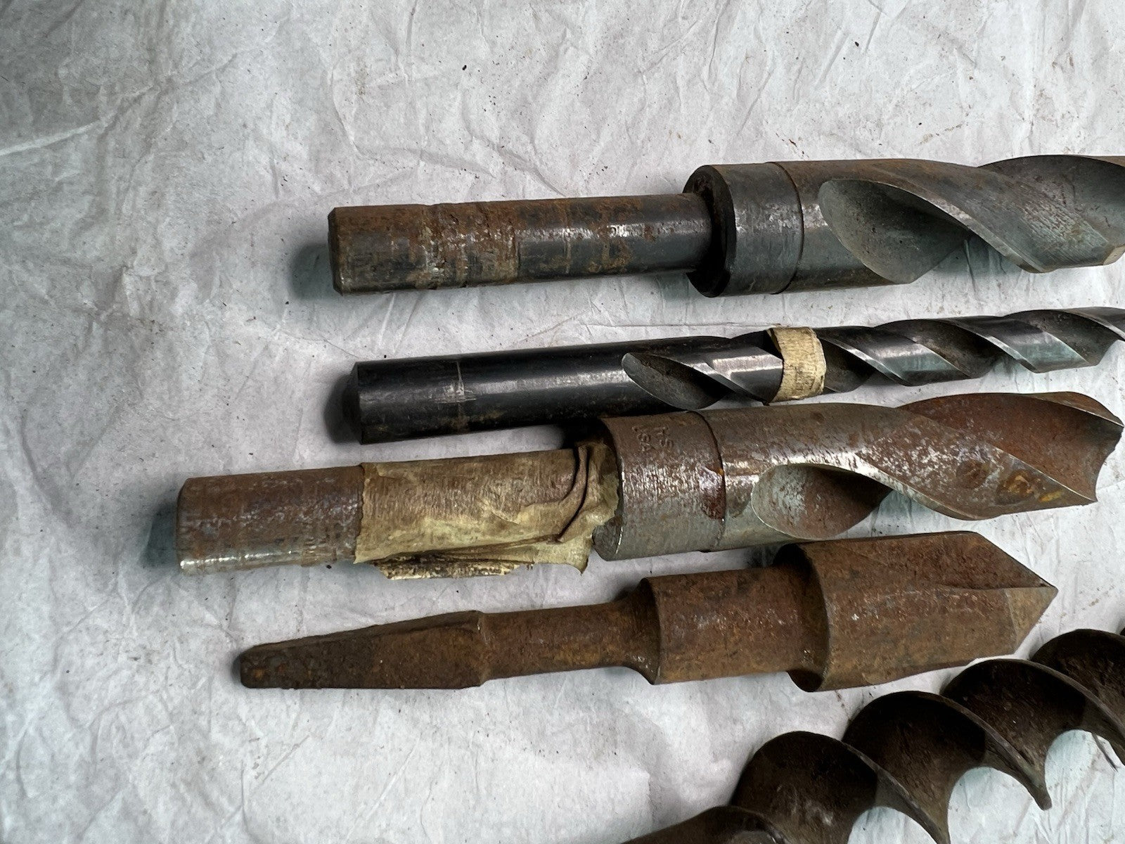 Lot of 5 Vintage Heavy-Duty Drill Bits – 1" to 1-1/4" Twist, Auger, Machinist3