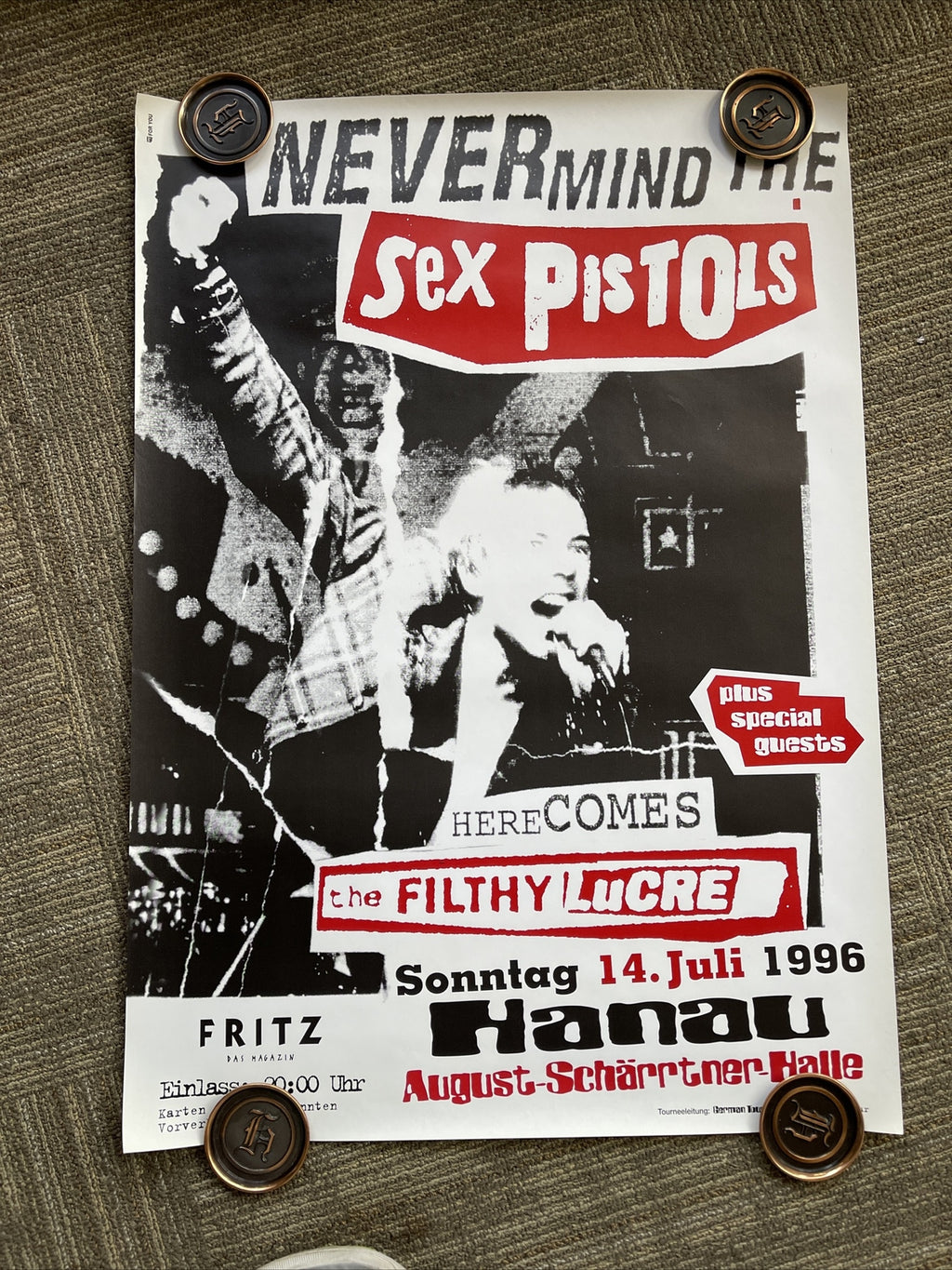 #198 1996 The Sex Pistols Filthy Lucre Never mind The Bullocks Promo Poster0