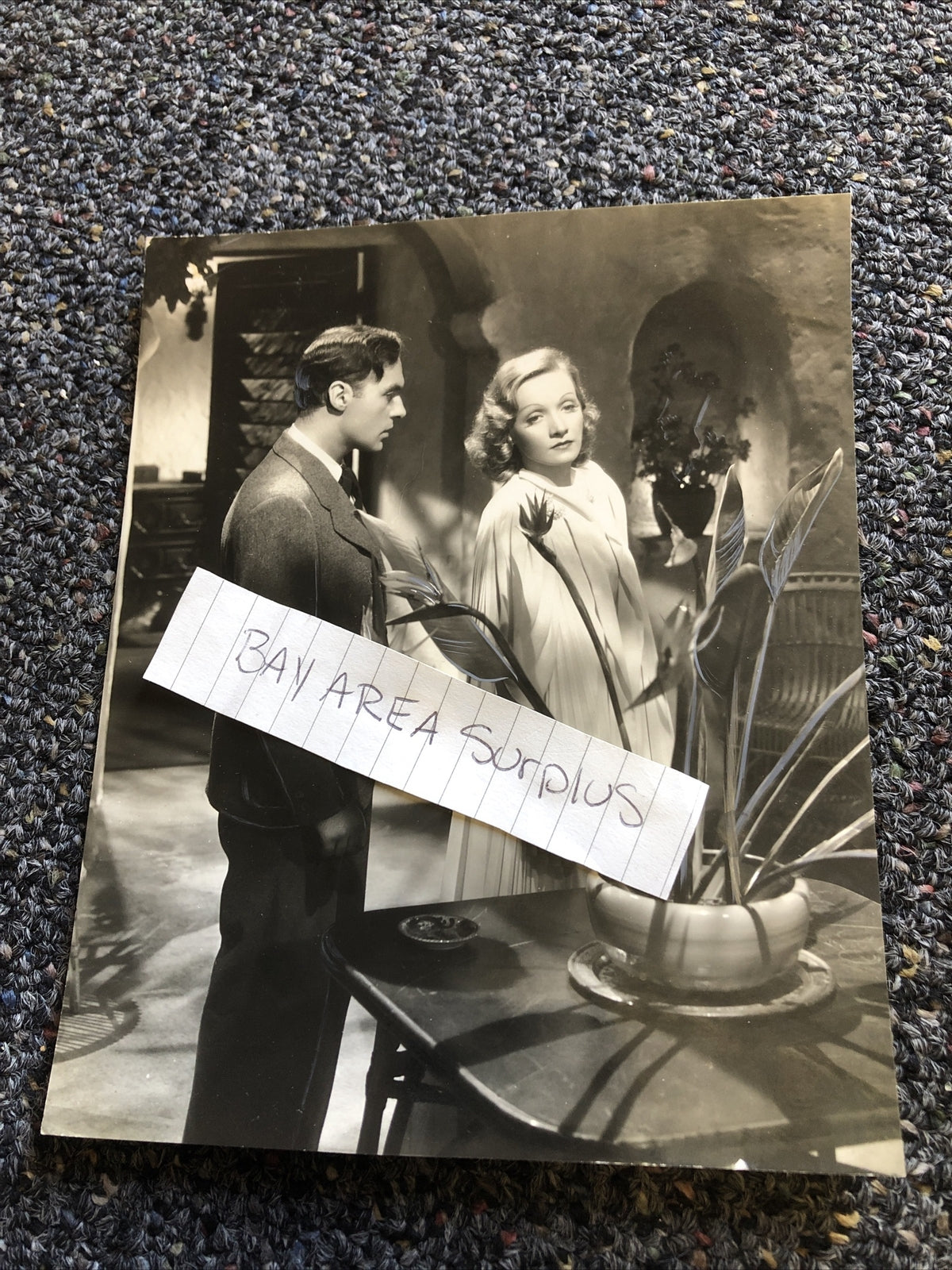 RARE Original Photo Of Charles Boyer & Marlene Dietrich 7”x5.5”0