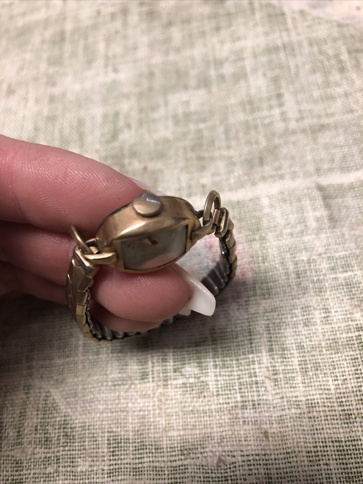 Vintage Bulova Ladie's Watch Cuff Bracelet 10K Gold Filled 318909 Stretchy Band2
