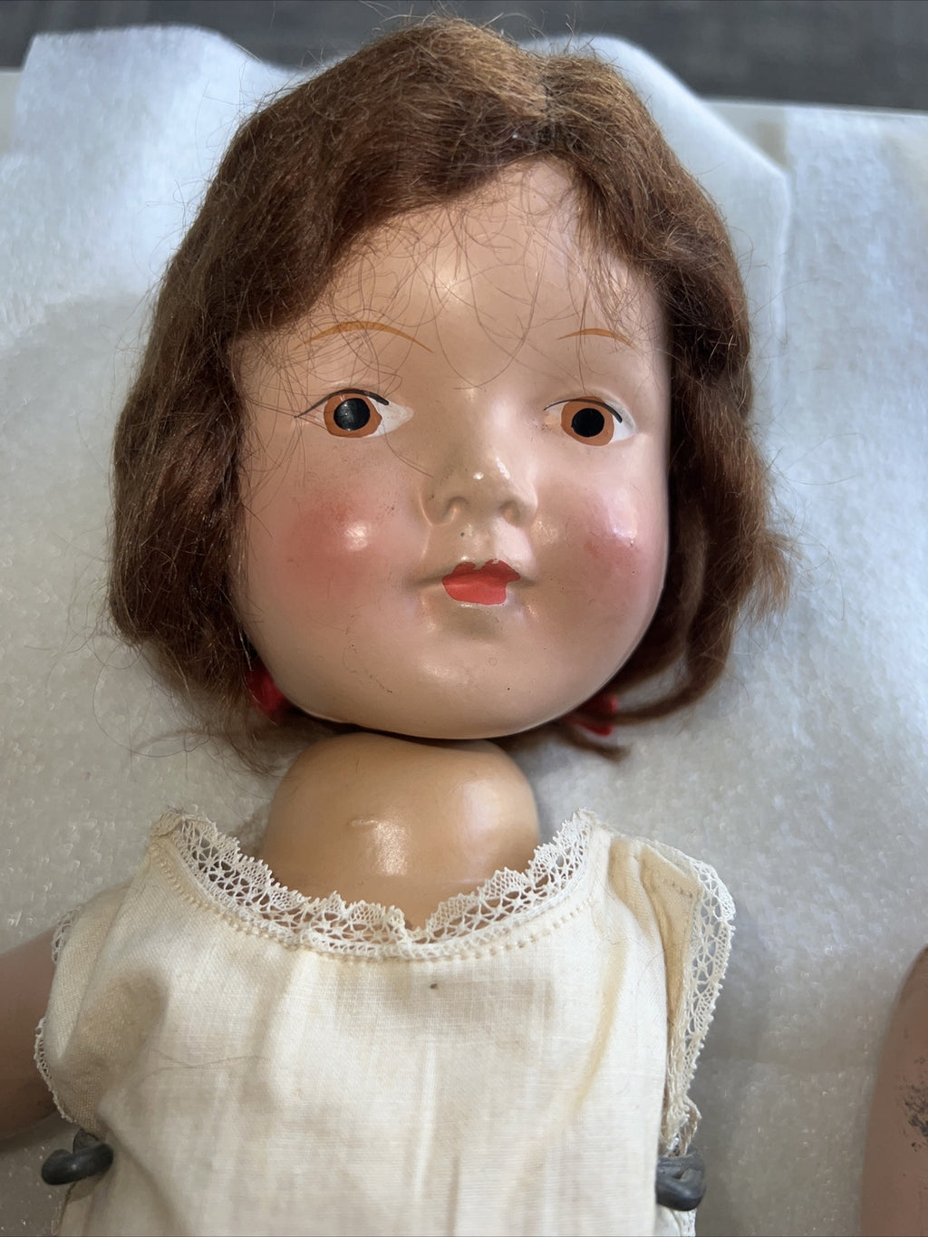15” Vintage Composition Doll Painted Eyes Closed Mouth For Repair1
