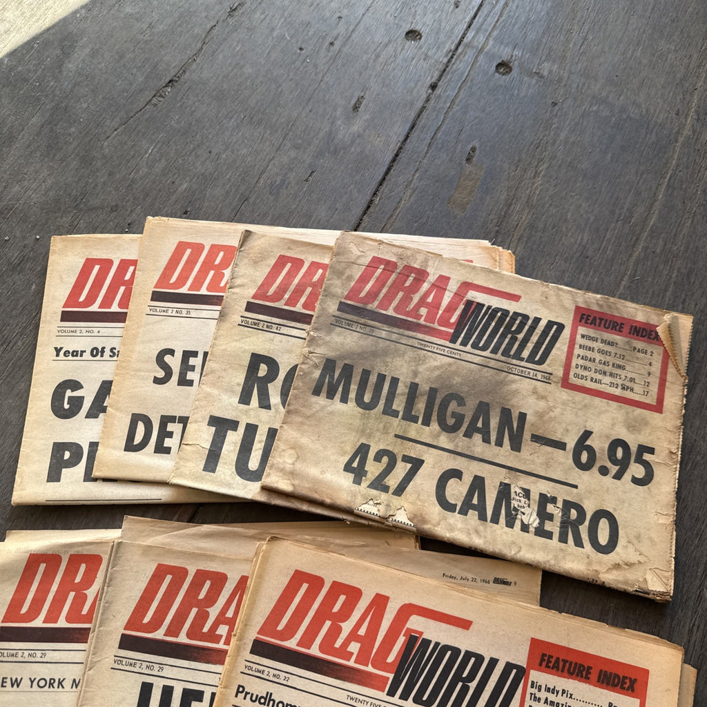 Vintage 1966 Drag World Magazine Lot of 7 NHRA AHRA Prudhomme Garlits News2