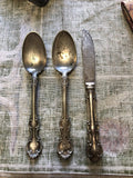 Antique R Wallace Spoons & Knife Lot Of 3 Silverware0